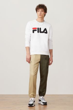 FILA Regola Sweatshirts White / Black / Red,Mens Clothing | CA.QHZBVI792